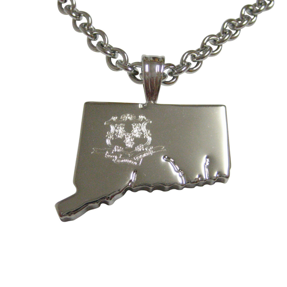 Connecticut State Map Shape And Flag Design Pendan - image 1